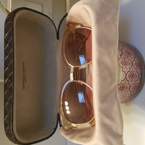 Bottega Veneta Accessories - BOTTEGA  VENETA gold acetate sunglasses